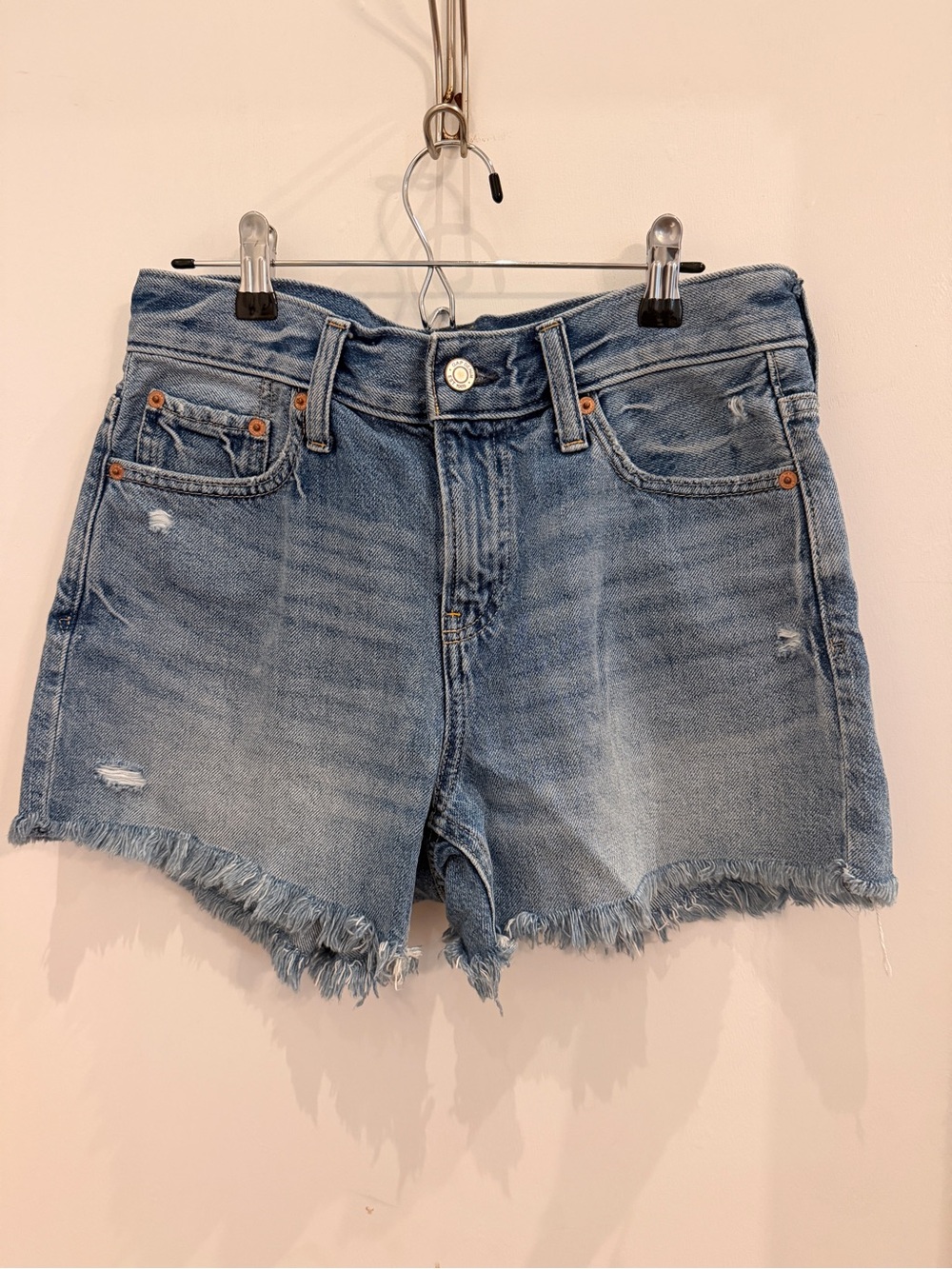 GAP Boho Chic Frayed Distressed Ultrasoft Denim Raw Hem Shorts Size 25